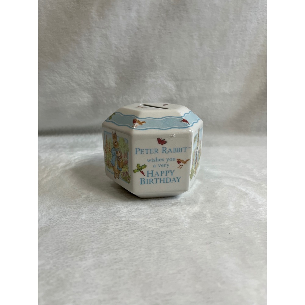 Wedgwood‎ Peter Rabbit Birthday Coin Bank Made in England Collectible